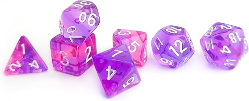 Miniatura 2 de Juego de dados DND morados, dados DND de color pop, juego de dados poliédricos para DND, mazmorras y dragones, juegos de rol, MTG, COC, TTRPGs,