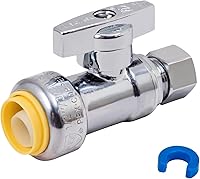 Vista 20 de SUNGATOR Paquete de 2 válvulas de parada angular, válvula de cierre de agua angular de 1/2 x 1/4 de pulgada, cierre de agua del inodoro, 1/4