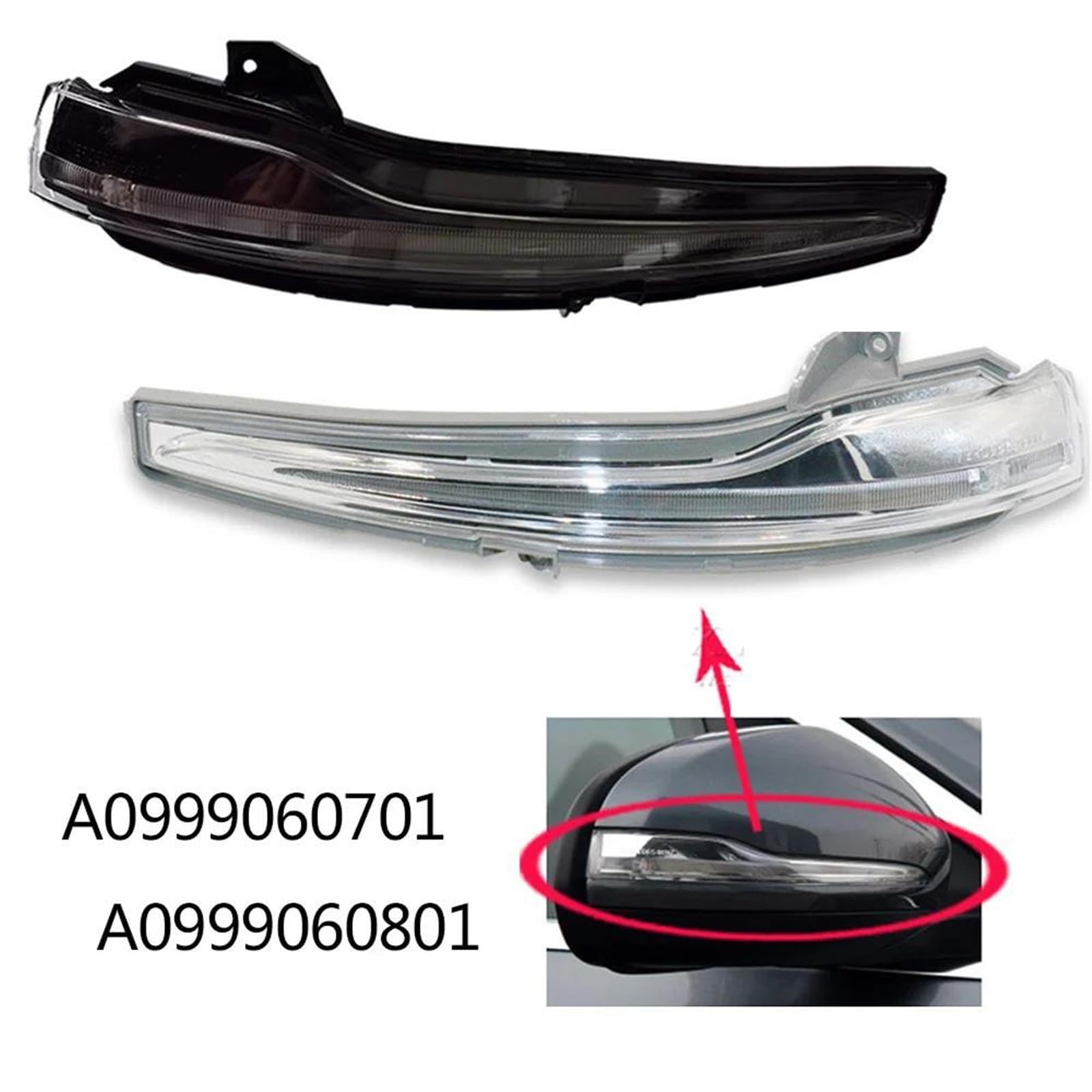 Indicatori Specchio Lateral Indicatore Di Direzione Per Specchietto Retrovisore Automatico Per Mercedes Per Benz W205 W213 W222 A0999060801 A0999060701(BIANCO,Giusto)