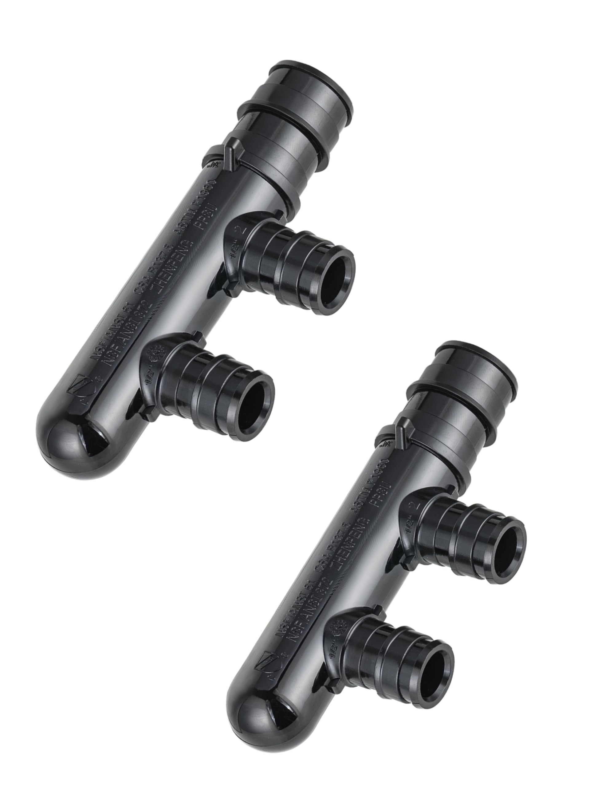 EFIELD2-Pack 2 Outlets Closed Pex-A Expansion Poly Manifold 3/4 Trunk, 1/2" Port (2 outlets), ASTM F1960
