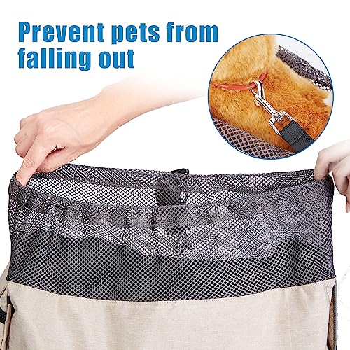 Ownpets Pet Sling Carrier, Fits 15 to 20lbs Extra-Large Dog/Cat Sling Carrier Reversible and Hands-Free Dog Bag with Adjustable Strap and Pocket Shoulder Pad, Beige