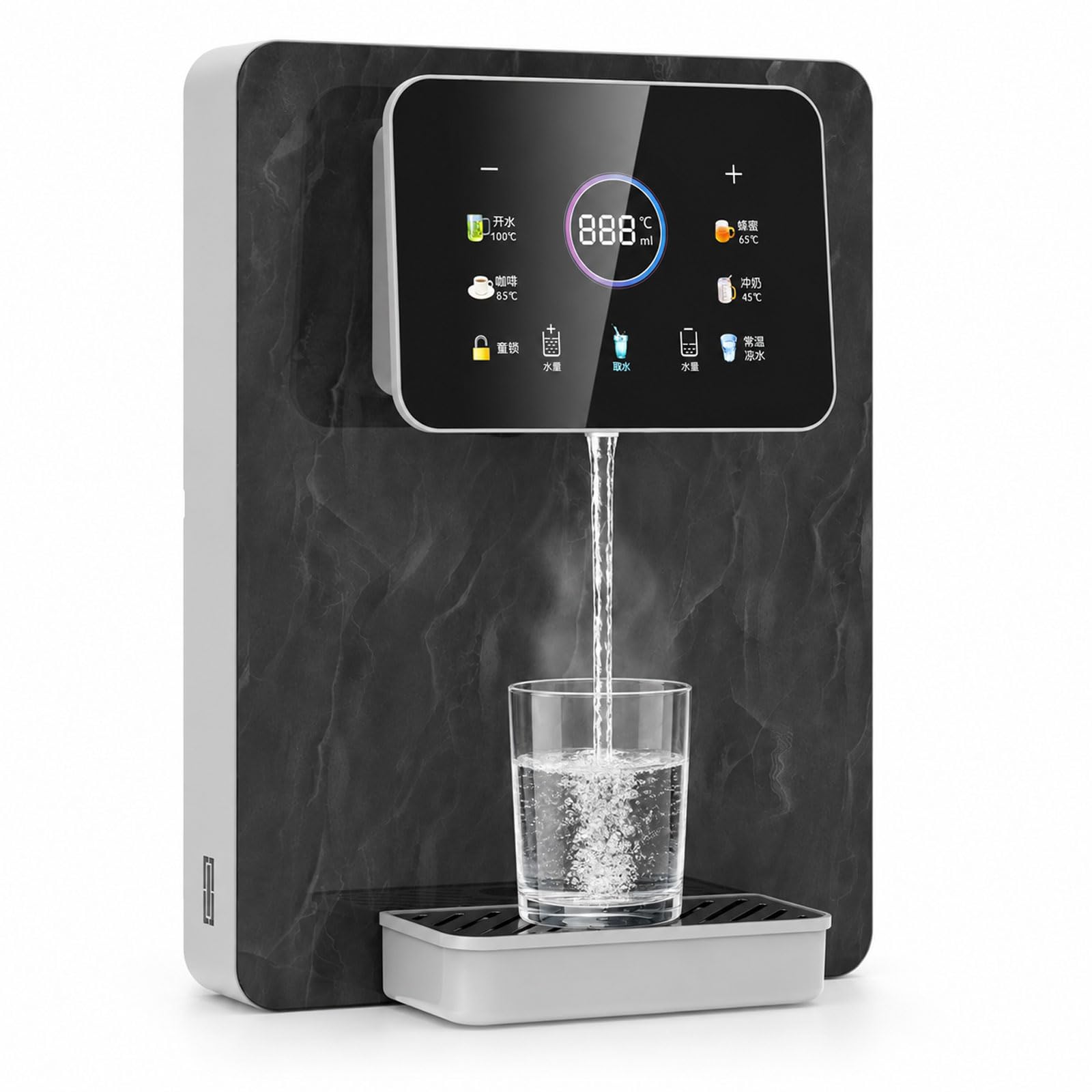 Dispensador De Agua Caliente Instantánea De Pared, Pantalla Táctil, 6 Volúmenes Preestablecidos, 5 Temperaturas, Bloqueo Infantil, Calentamiento Aprox. 3 S, 220v 50hz