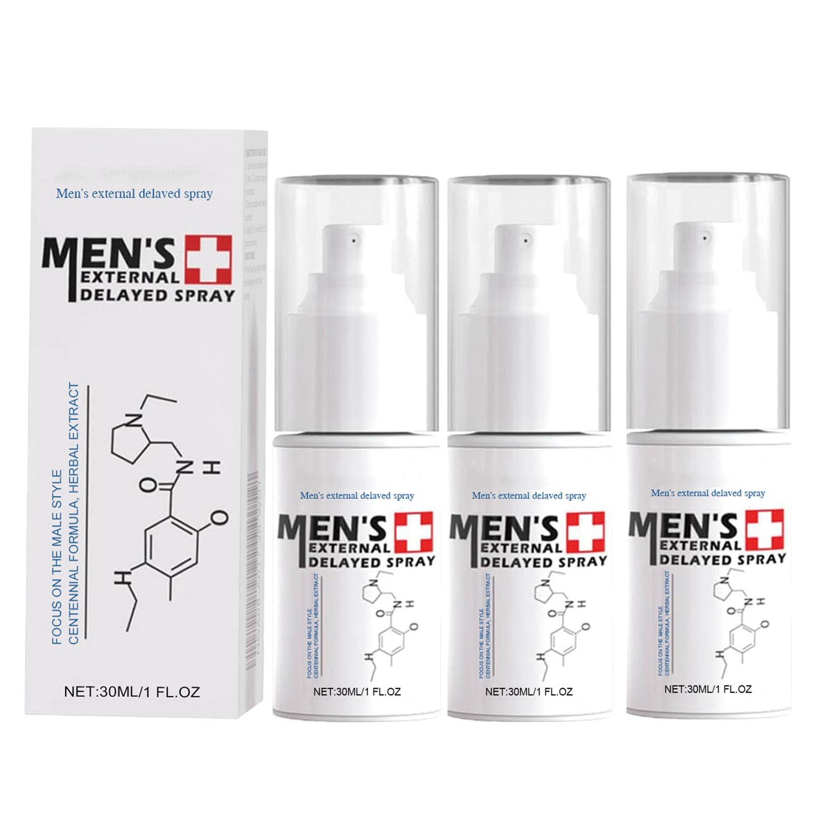 Men's Long Lasting Delay Stronger Spray, Men's External Delayed Spray, Dela-y Spra-y for Men, to Last Longer in Bed, Improve The Quality of Love and Make Her Love You More (3PC)