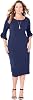 Womens Plus Size Ruffle Sleeve Shift Dress
