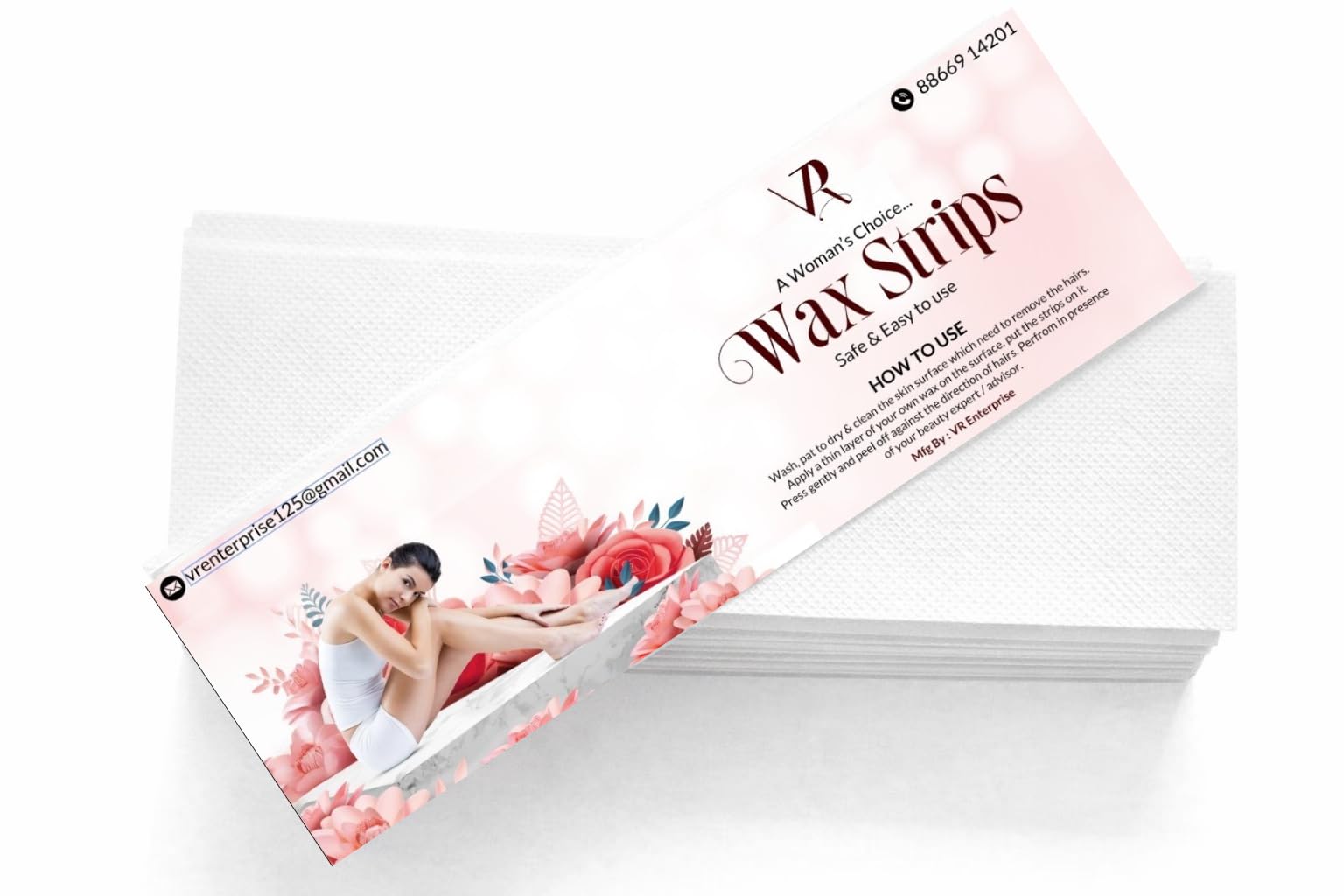 Wax Strips for Women for Waxing 140 Pcs | Large Non Woven Hair Removal Plain Strips - White-image-12