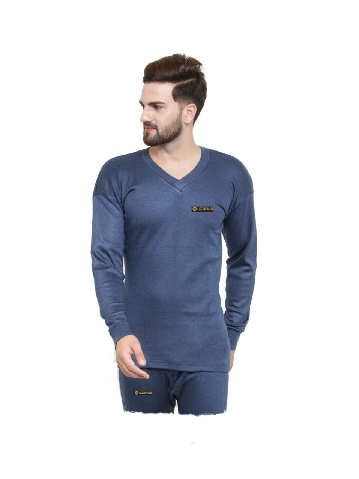 uzarus Men's Solid V-Neck Thermal TOP-picture-37