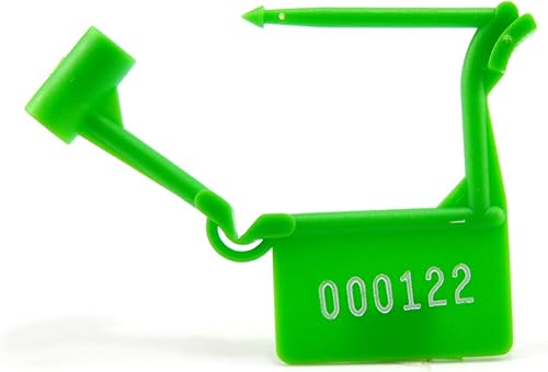 Sellos de plástico verde para candado, etiquetas de seguridad numeradas, desechables, autobloqueantes, sellos médicos a prueba de manipulaciones