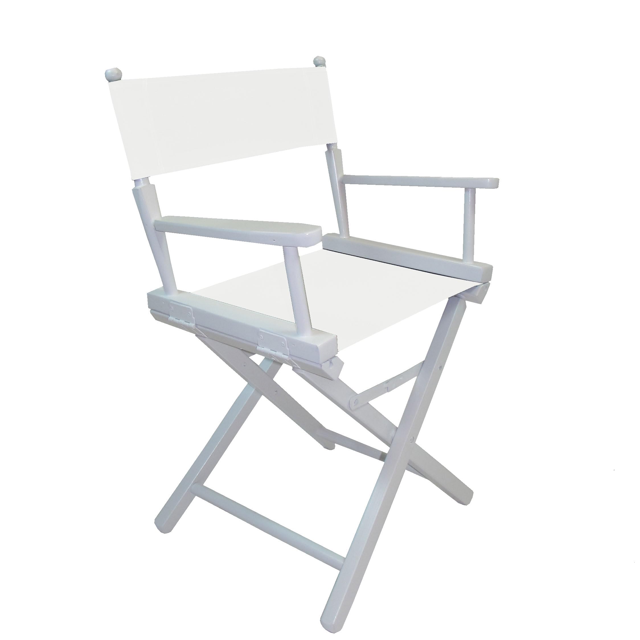 TLT Personalized Imprinted Contemporary 18 Inch Table Height White Frame Director's Chair - White