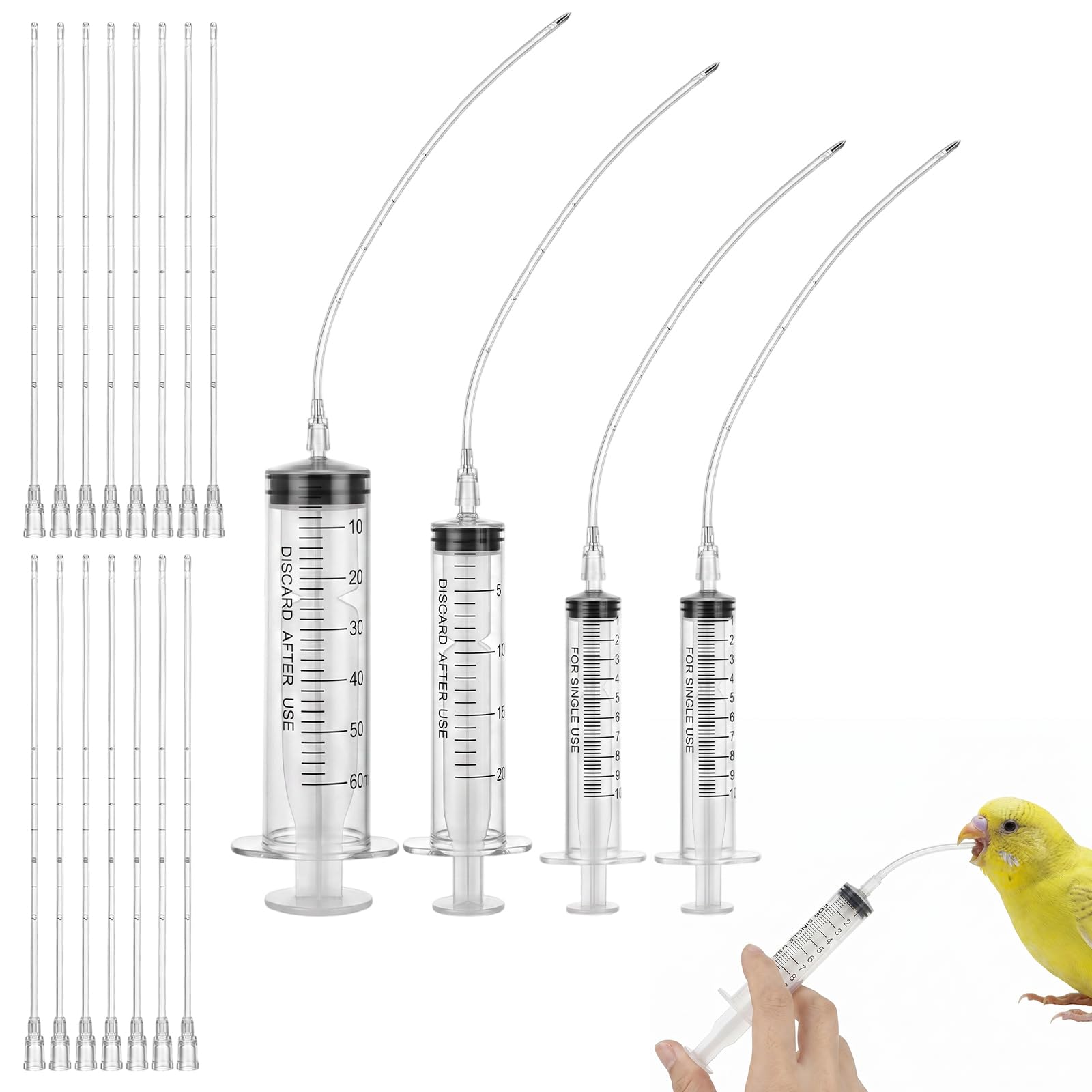 4 Pcs Baby Bird Feeding Syringes