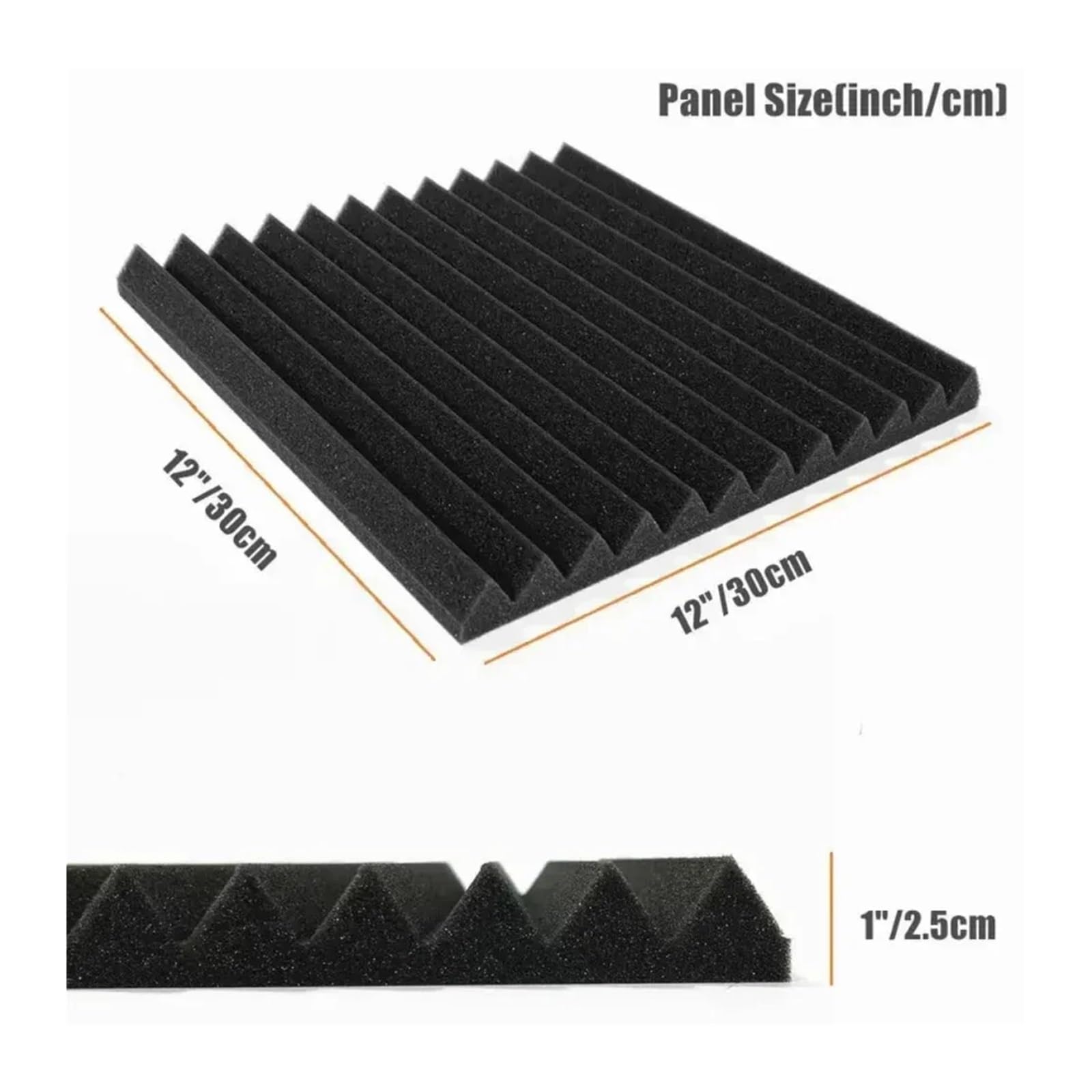 Paneles Acusticos 12/24Pcs Self-Adhesive Studio Acoustic Foam Panels High Density Soundproof Wall for Gaming Room Home 30x30x2.5cm(Black and Gray,24pcs)