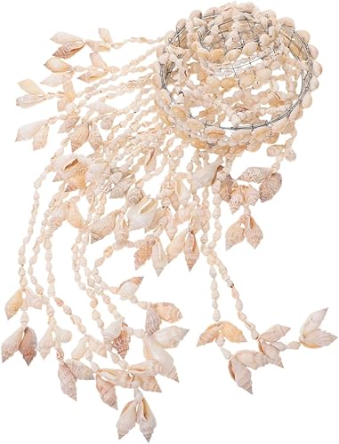 Miniatura 9 de Garneck Carillón de viento de concha de chula natural, campana de viento decorativa para vacaciones, adorno colgante náutico para decoración del