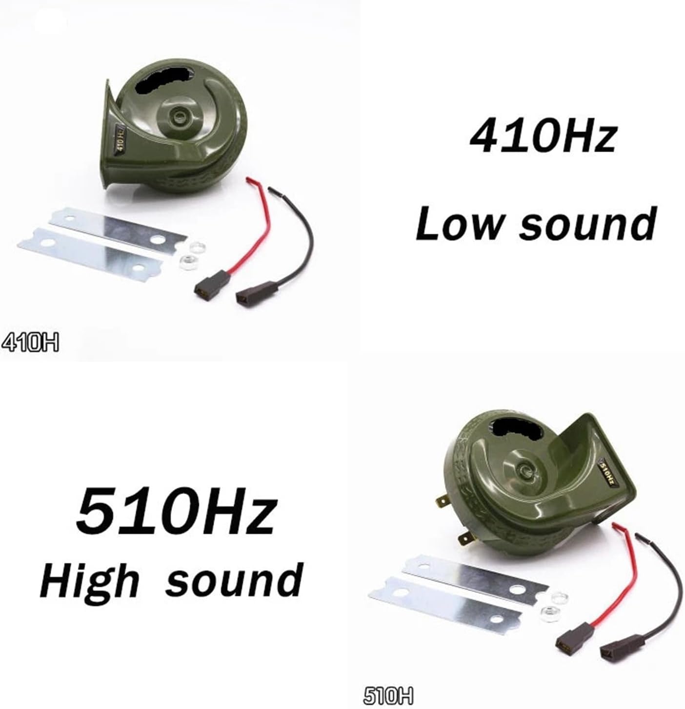 New Waterproof 30W Motorcycle Snail Horn 12V Sound 510Hz 410Hz Super Sound Whistle Electric Horn Motorrad Motorsiklet(410Hz 510Hz a pair)