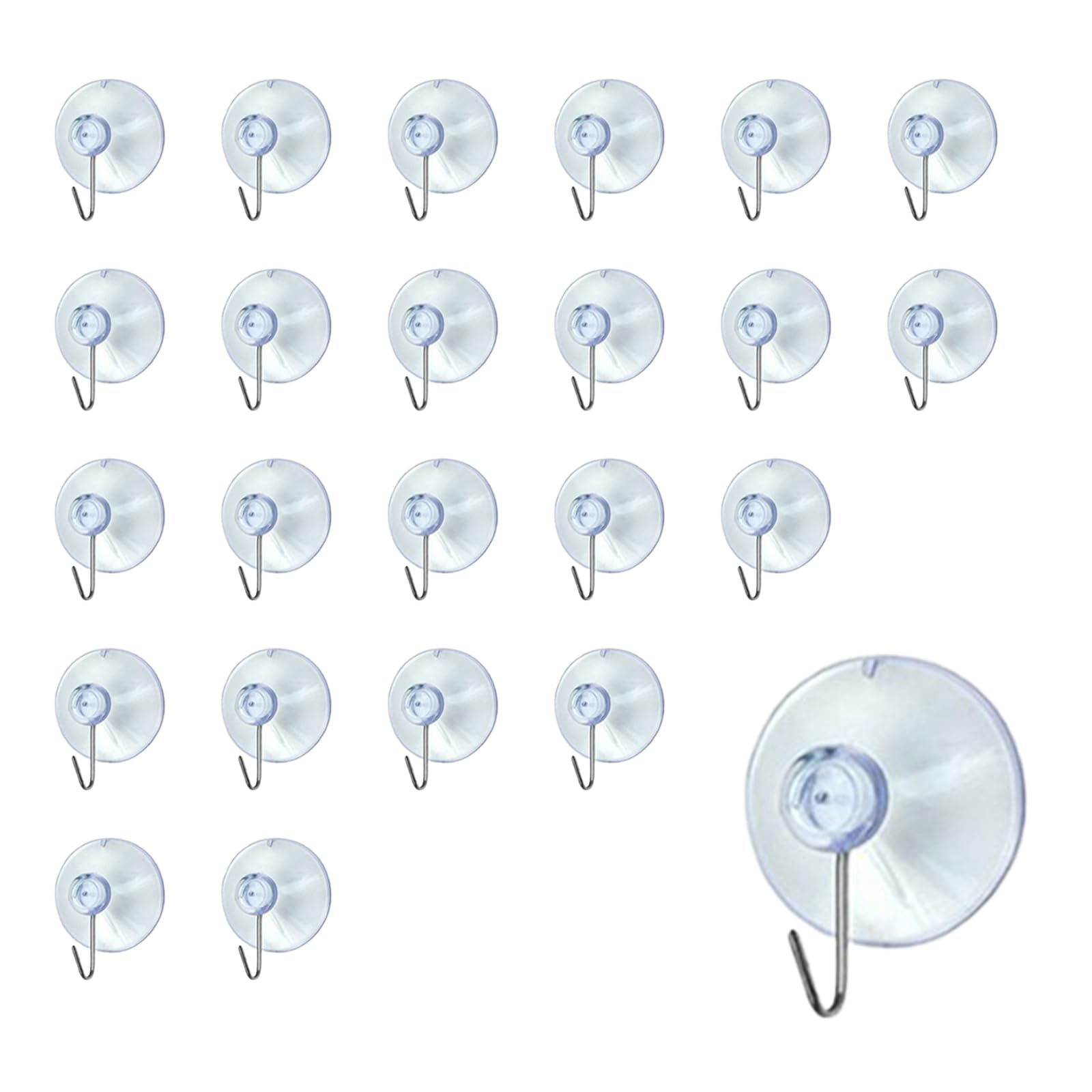 Ginddy Transparent Suction Cup Hook ,24 Pieces Suction Hooks Window Suction Cups Affixed To Any Smooth Surface For Bathroom Hanging Lights Door Wreath Wall Shower Towel