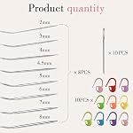 28PCS Knitting Needles FUNCYboo,Circular Knitting Needles 32"stainless steel circular Knitting Needles Metal Round Knitting Needles with Stitch Markers & blunt needle for Begining fit Hot Sleeve Sweet