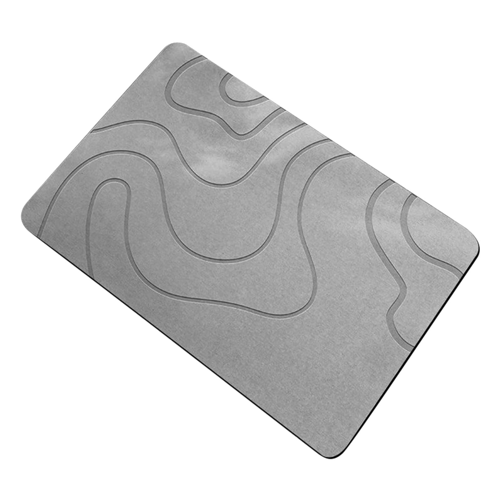 Buxuaaaa Light Grey Diatomite Bath Mat, Antislip, Highly Absorbent Door Mat For Bathroom And Kitchen Floor, Easy Cleaning Doormat Quick Drying Bath