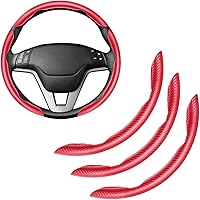 Vista 1 de Amiss 3 fundas antideslizantes de fibra de carbono para volante, diseño de mariposa segmentada, protector universal para el 99% de la rueda