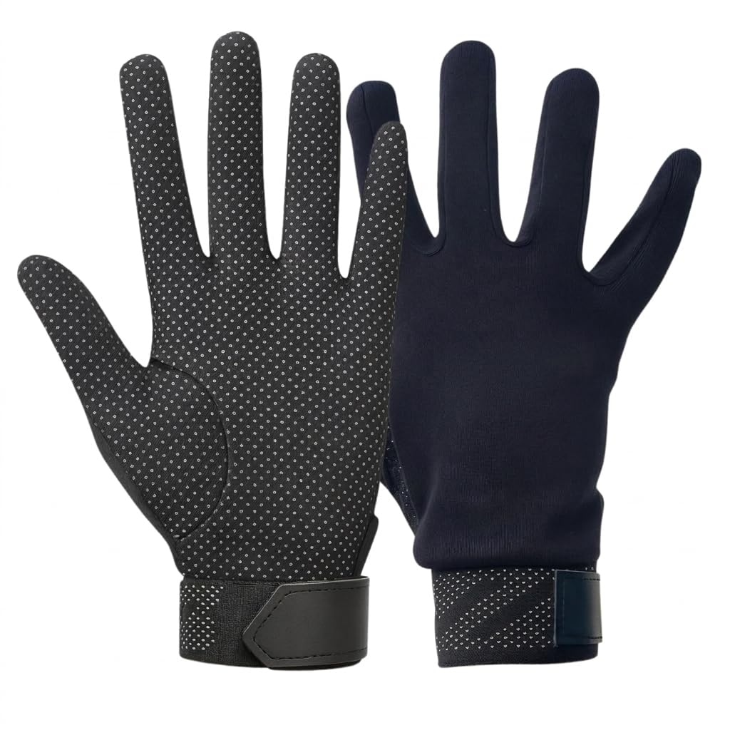 Onekbhalo PVC Dotted Tennis Cricket Batting Gloves -Recommended for Soft Ball only (Alpha Gold Black, Mens)-image-15