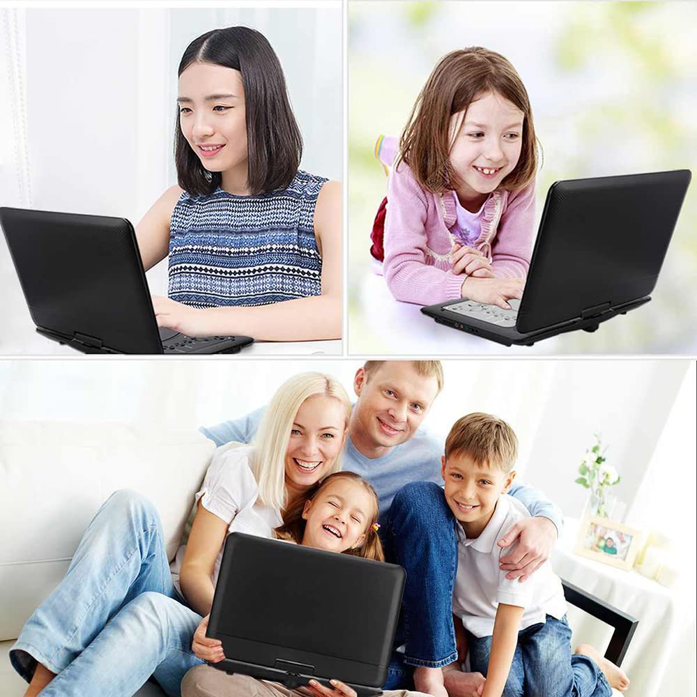 Lettore DVD portatile ad alta definizione con schermo girevole da 15,6", ampio display da 22", batteria da 8 ore, antiurto, ultima memoria, ingresso e uscita AV/supporto per schede USB/SD