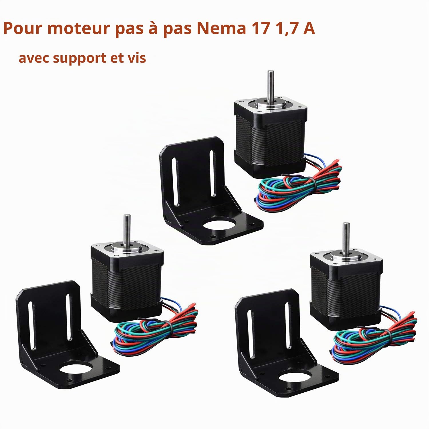 Nema 17 Moteur Pas à Pas Imprimante 3D Professionnel Kit CNC Compatible avec ArduinoIDE GRBL CNC Shield Board RAMPS 1.4 LKB02 Noir