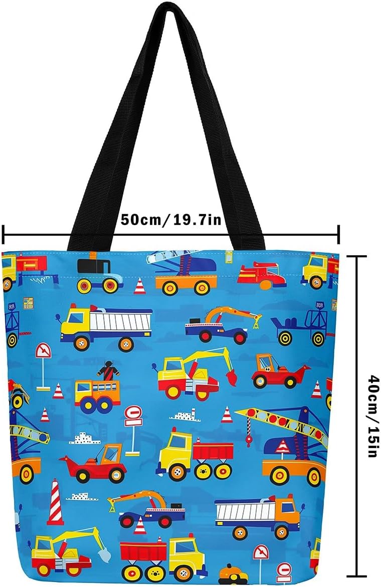 Castle Fairy Retro Train Canvas Tote Bag Aesthetic for Kids Boys,Red Green Blue Train Reusable Grocery Handbag image 3