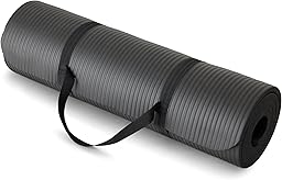 Amazon Basics Thick Exercise Yoga Mat with Carrying Strap