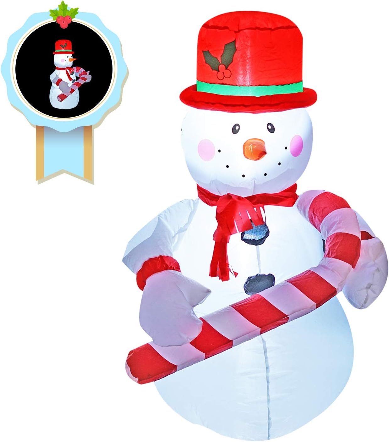PARAYOYO 4 Ft Inflatable Christmas Snowman Hold a Candy
