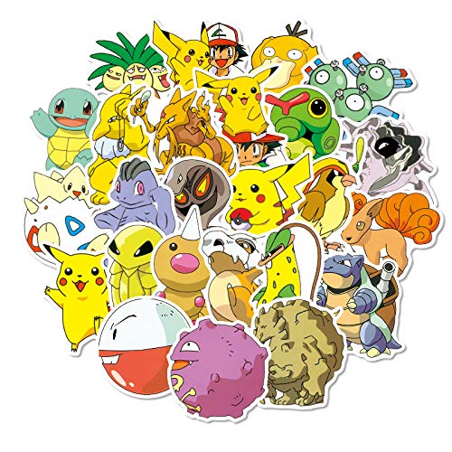 JZLMF Lot de 100 autocollants Pokémon pour bébé - Pour téléphone portable - Étanche