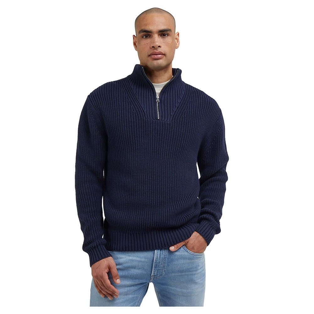 Lee Felpa da Uomo a Mezza Zip, Nero, L