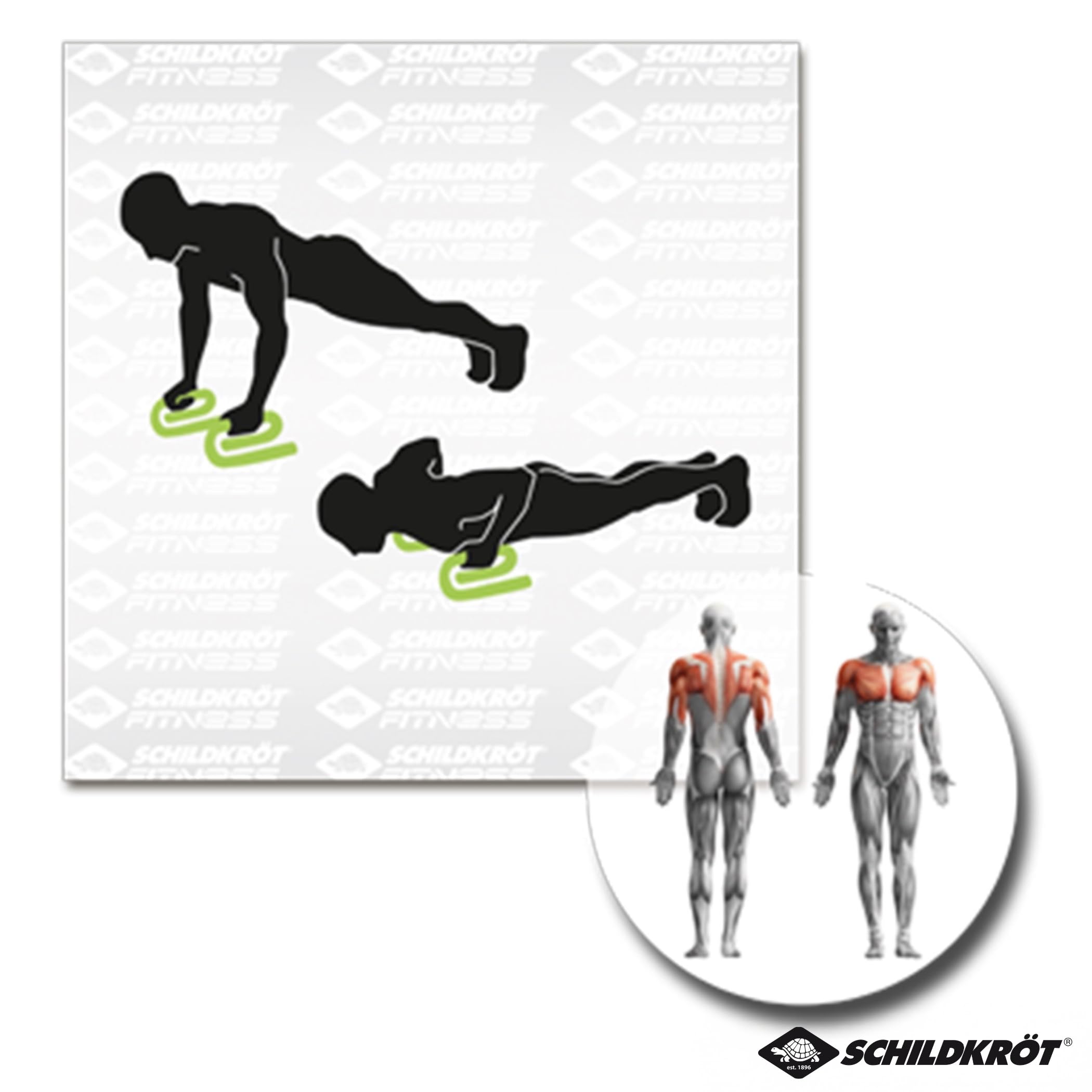 Schildkröt Drążki push up do fitnessu, 2 uchwyty push-up, antracytowy/zielony