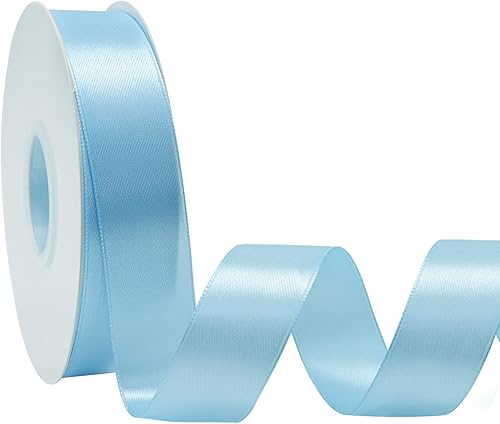 Miniatura 146 de Cinta de satén rosa polvoriento de doble cara, 3/8 pulgadas x 50 yardas, cintas de poliéster rosa polvoriento para envolver regalos, cinta de tela