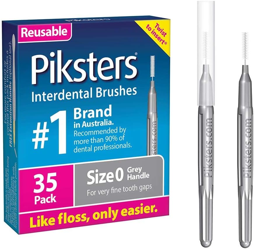 Piksters Interdental Brushes (35 Pack, Size 0 (Grey))