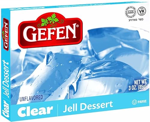 Gefen Clear Unflavoured Jello, 85g | Instant Jelly Powder, Vegan Friendly, Easy to Prepare, Great for Desserts, Certified Kosher