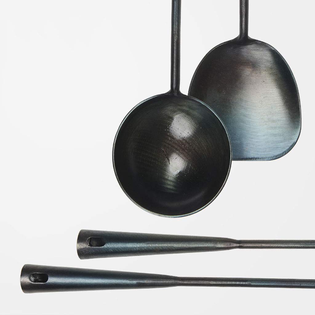 Espátula Juego de Utensilios de Cocina de Cocina, Suministros manuales de Hierro Forjado Espátula Cuchara Larga Cuchara for freír Juego de espátula de Cocina Espátula de Cocina