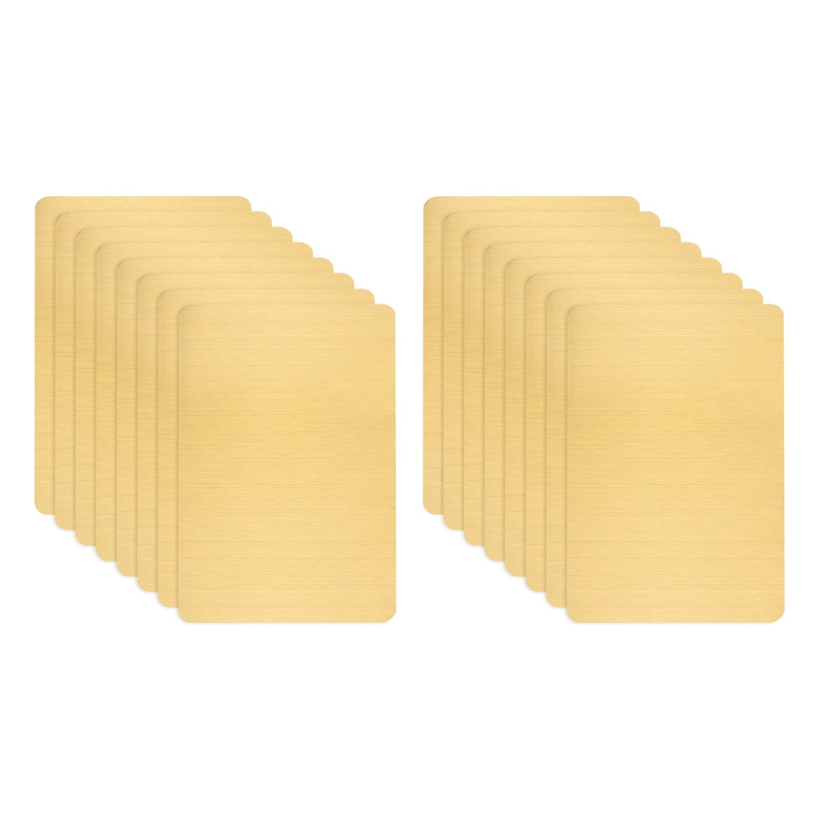 sourcing map 10pcs Metal Business Card Blanks, 66mm x 45mm x 0.5mm Stainless Steel Engraved Metal Business Visiting Name Cards for House Office DIY Gift Invitation(Brushed Gold) โ image 1