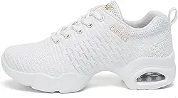 Tênis feminino de dança Jazz com cadarço e sola dividida Zumba