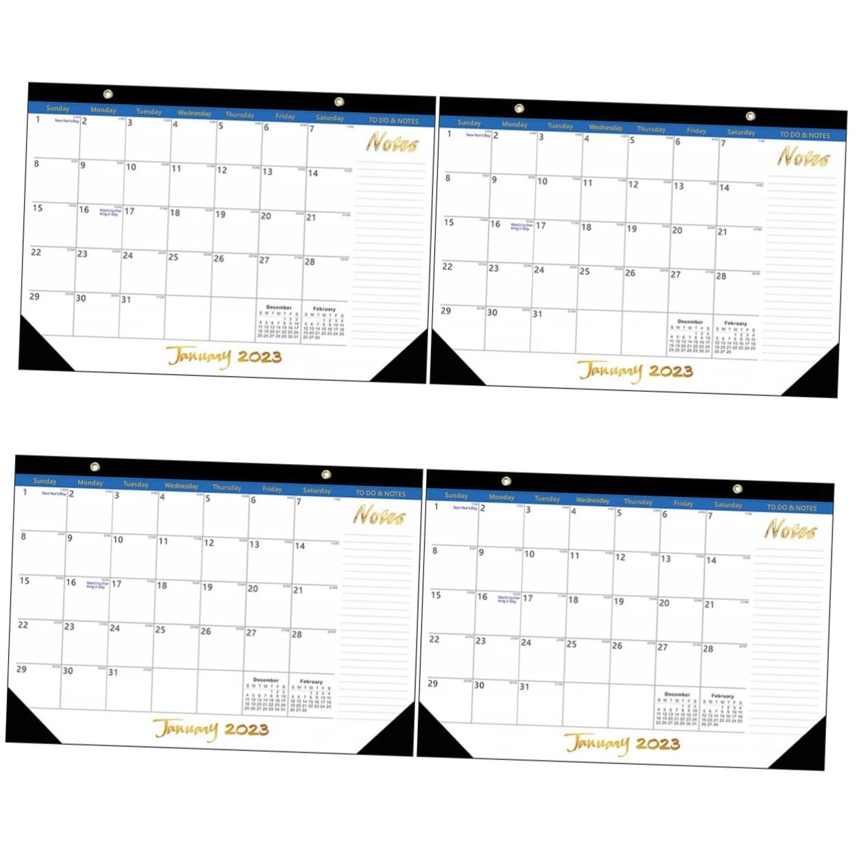 SEWACC 4stücke Noting Calendar Wandkalender Mit Countdown- Goldene Edition Für Raumplanung Und Wichtige Termine Einfacher Zugriff Und Praktische Nutzung