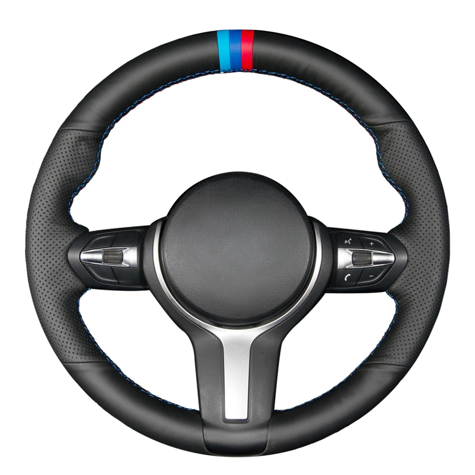 MEWANT Steering Wheel Cover for BMW F87 M2 F80 M3 F82 M4 M5 F12 F13 M6 F85 X2 X5 M F86 X6 M F33 F30 M Sport Hand Sewing Genuine Leather