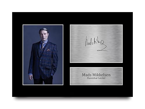 HWC Trading A4 Mads Mikkelsen Hannibal Regali Stampati Autografo Firmato