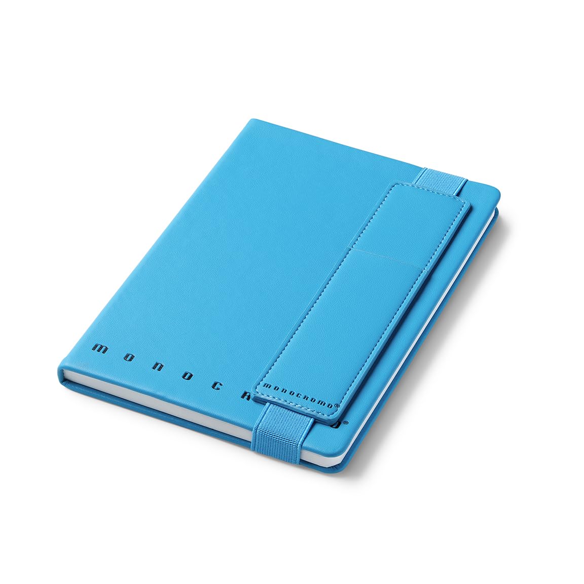 Pigna, Monochrome PATTERN Notebook, Notepad, A5 14.8 x 21 cm, with Elastic Pen Holder, Inner 1R, Lines, Blue Cover