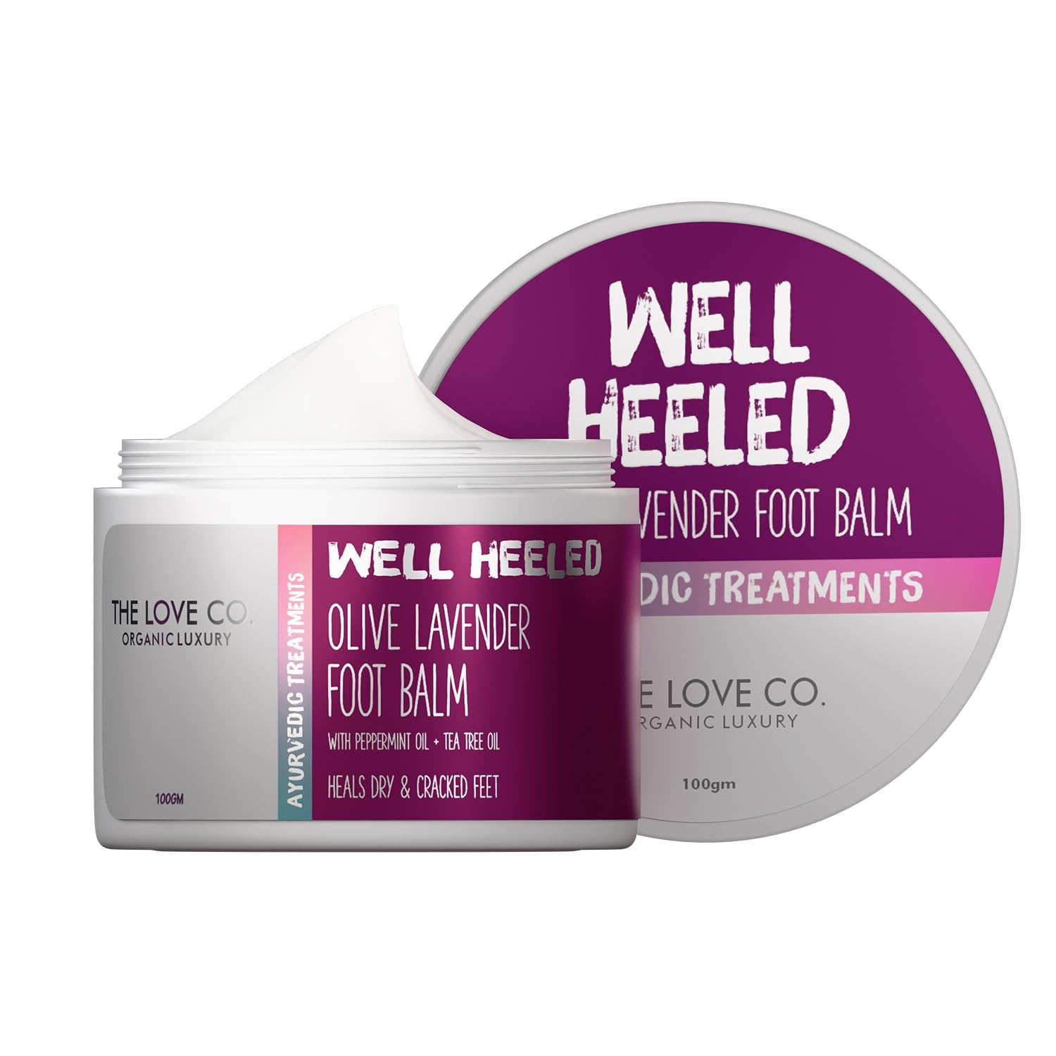 THE LOVE CO. Well Heeled Foot Balm | For Cracked Heels & Dry Feet, Foot Care Balm With Olive Lavender Healthy Feet | 100gm-image-2
