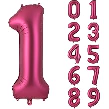 Burgundy Number 1 Balloon 40 Inch 1 Balloon Number for Burgundy Birthday Decorations Large Numbers Balloons for Birthday Anniversary Wedding Valentines Day Party Decorations