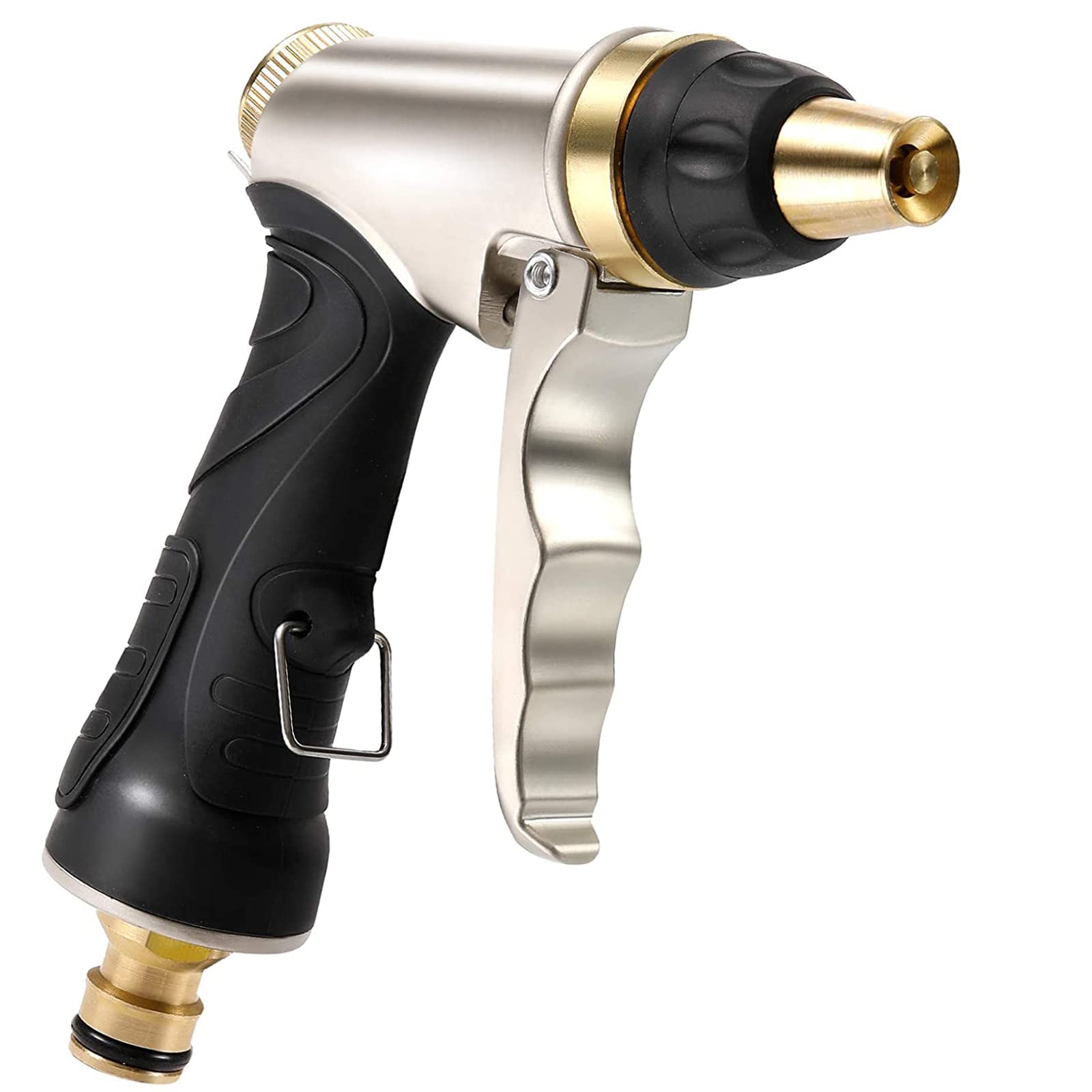 Pistola d' Acqua Giardino, in Metallo, con 4 Modalità, Regolabili, Alta Pressione, Irrigazione Prato, Lavaggio Auto
