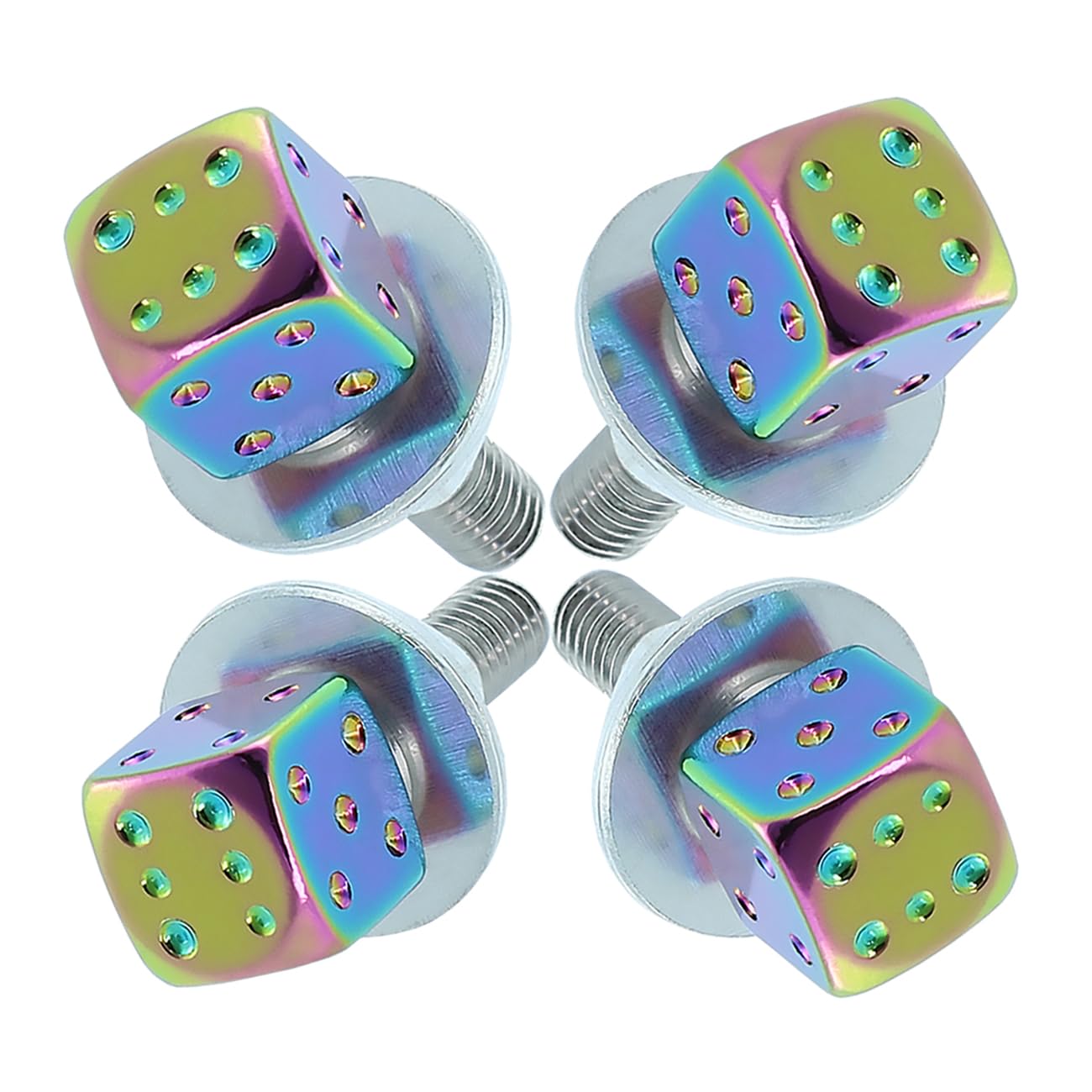 Motorcycle License Plate Screws Dice Bolt Decoration Multicolor