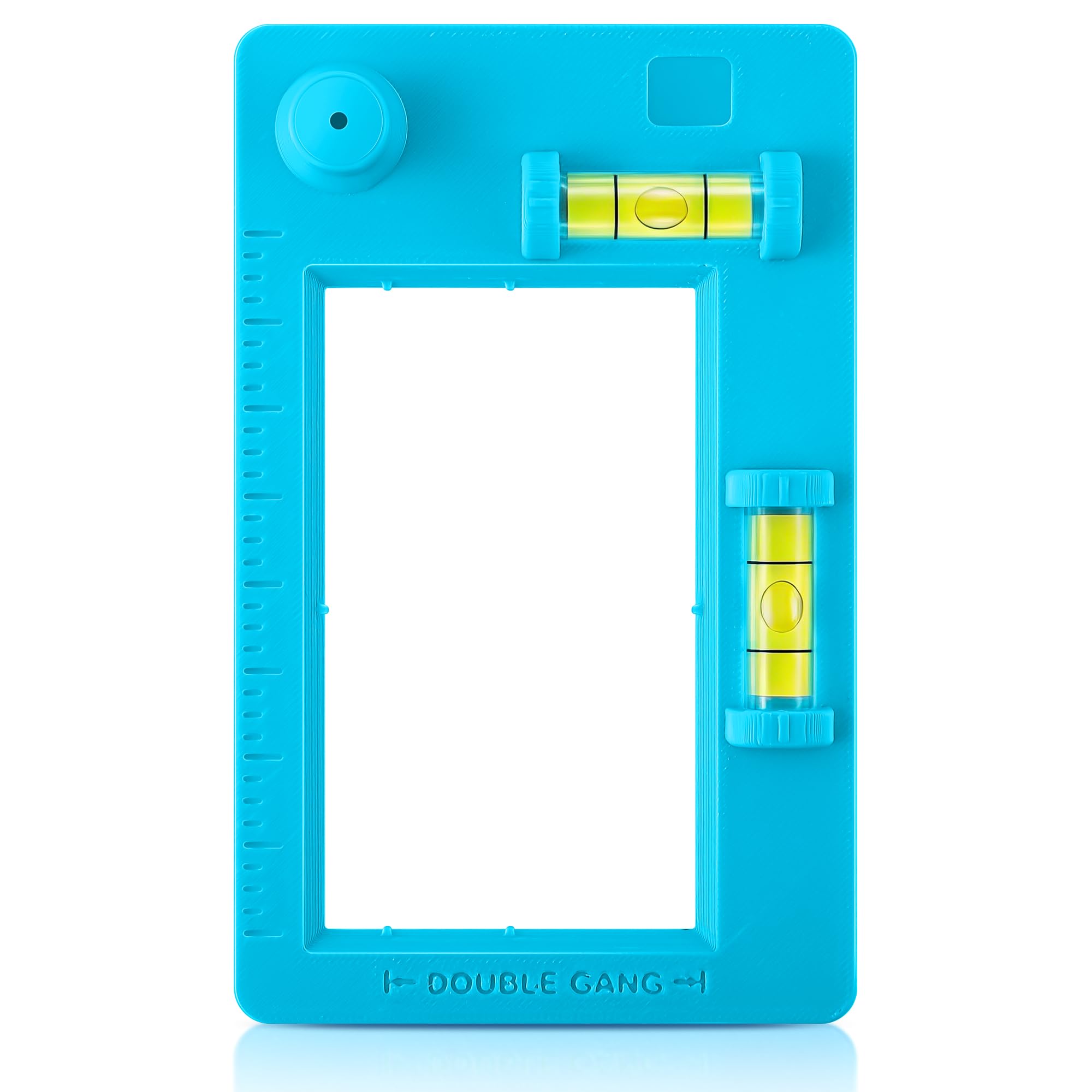 Low Voltage Mounting Bracket Template, Horizontal or Vertical Mounting Template for Single Gang and Double Gang Low Voltage Brackets, Easily Mark Out Cutouts (Blue)