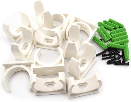 Miniatura 4 de SDTC Tech Paquete de 12 abrazaderas de PVC en forma de U para tuberías de agua de 0.984 in de diámetro exterior, compatibles con tubo de PVC de 34