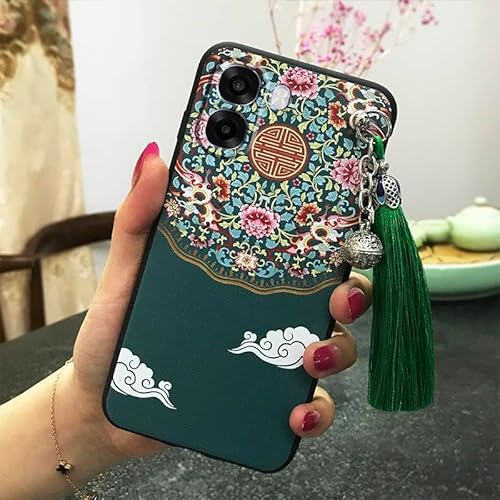 Phone Case Compatible with OPPO A6 4G Global, Dirt-resistant Silicone TPU Shockproof Anti-knock Anti-dust Tassel Waterproof Prot