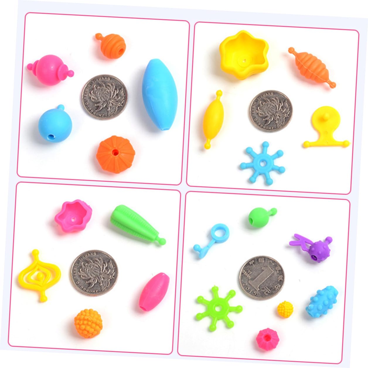 UPKOCH Set de Cuentas de Plástico para Manualidades Infantiles 550 Piezas Caja de Almacenamiento Azul Portátil y Lavable para Pulseras y Collares Adecuado para Niñas y Actividades