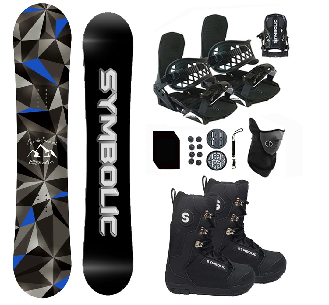 Symbolic Arctic Snowboard & Bindings & Boots & Leash & Stomp Pad & Gaiter Complete Package Freeride Freestyle All Mountain