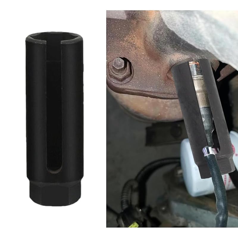 Soquete para Sensor de Oxigênio ZIMISI, Encaixe de 9,5 mm (3/8 pol.) e 22 mm (7/8 pol.), 6 Pontas com Abertura Lateral de 8 mm (5/16 pol.), Modelo Pequeno