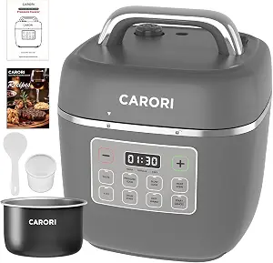 8-Function Electric Pressure Cooker, 3 Qt Multi-Cooker with Ceramic Nonstick Pot - Gray